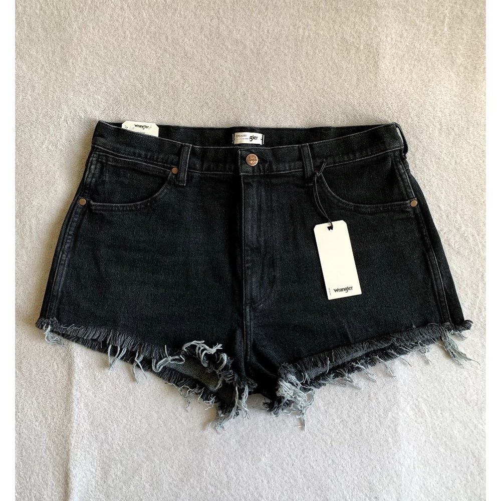 Wrangler Black Denim Frayed Shorts NEW WITH TAG